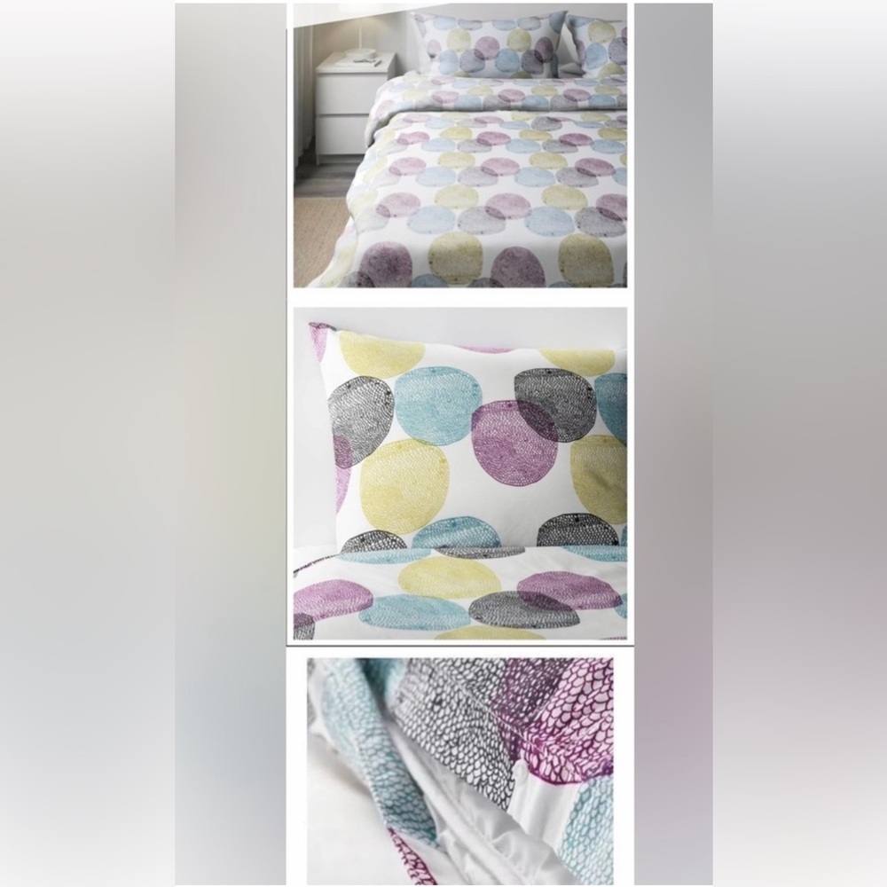 IKEA MALIN RUND Queen Duvet Cover Set (with 2 sham standard covers)